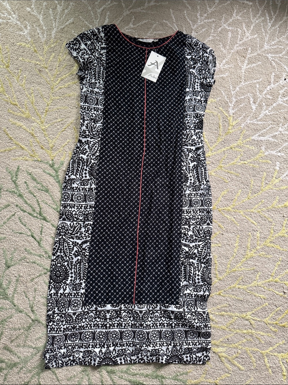 Adini mixed pattern, long cotton tunic XS NWT